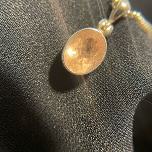 Peachy Pink Morganite and Sterling Silver Necklace